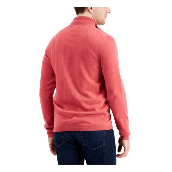 TASSO ELBA Mens Coral Mock Neck Classic Fit Full Zip Stretch Cardigan Sweater S - Picture 2 of 2